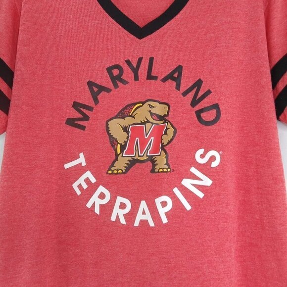 MARYLAND TERRAPINS V NECK T SHIRT WOMEN MEDIUM - Picture 2 of 4